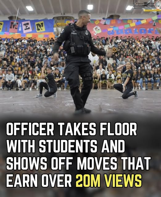 VIRALOfficer takes the floor with students and shows off moves that earn over 20M views