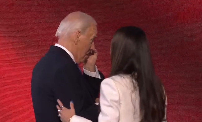 Joe Biden with tears in his eyes make the sad announcement.
