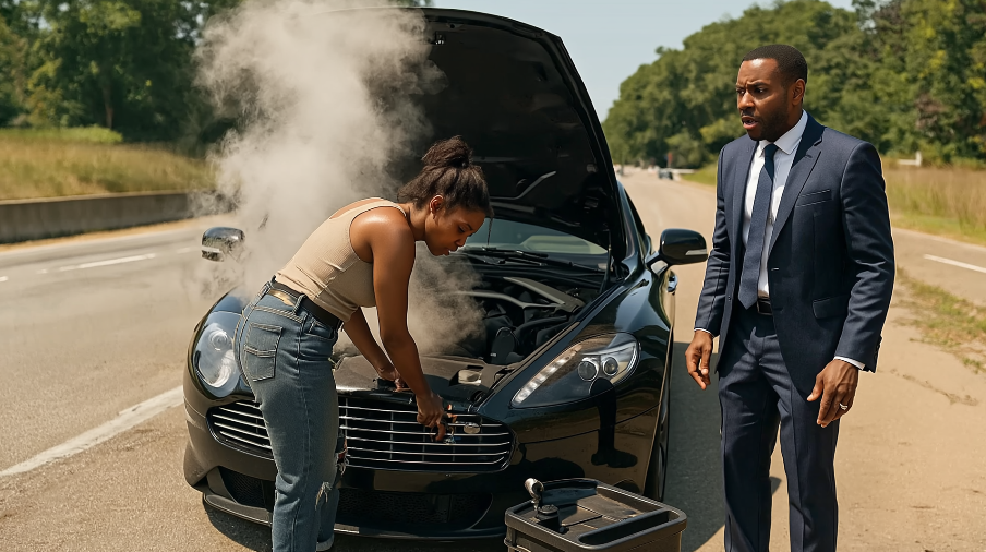 She Helped a Millionaire on the Road—Then He Noticed Her Ring and Froze